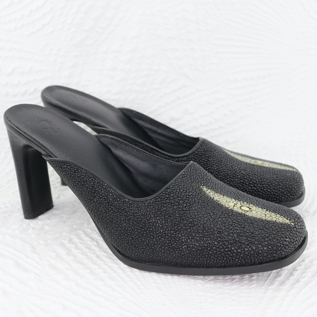 Jc Immortal Leather Genuine Stingray Skin Mules